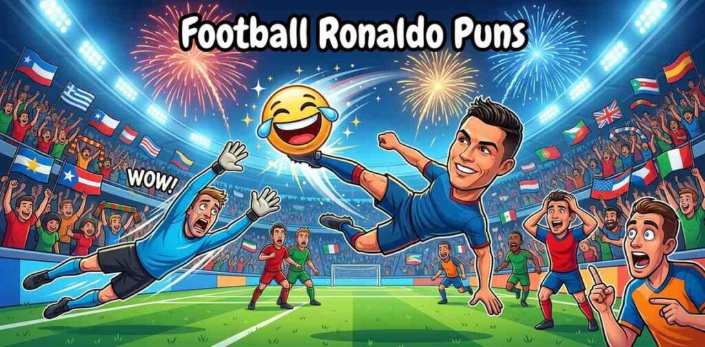 Cartoon football player scoring