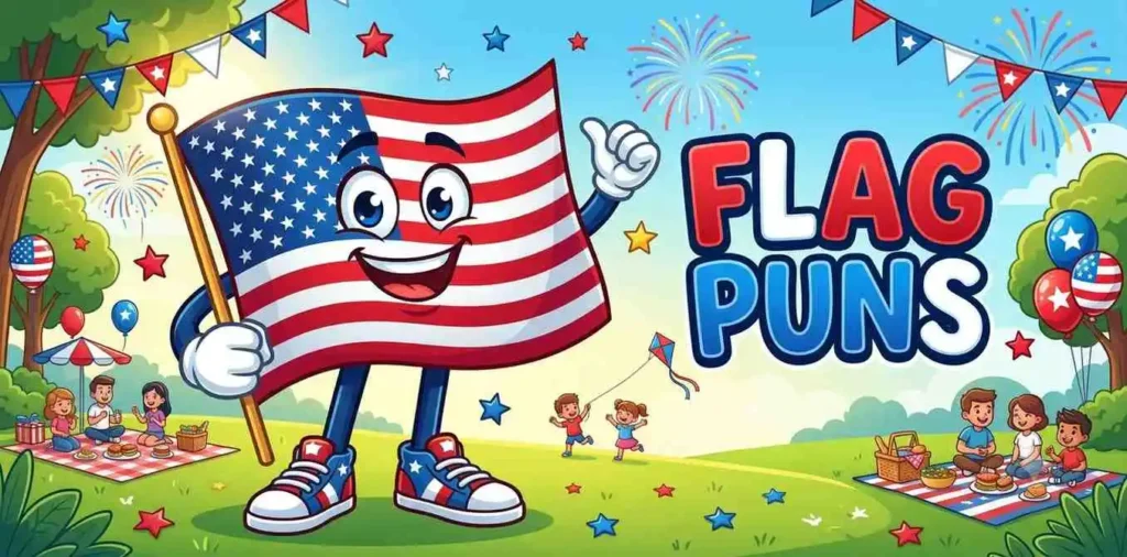 Funny waving American flag