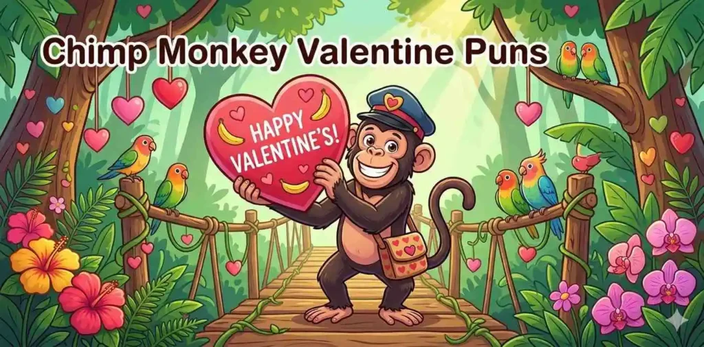 Chimp Monkey Valentine Puns