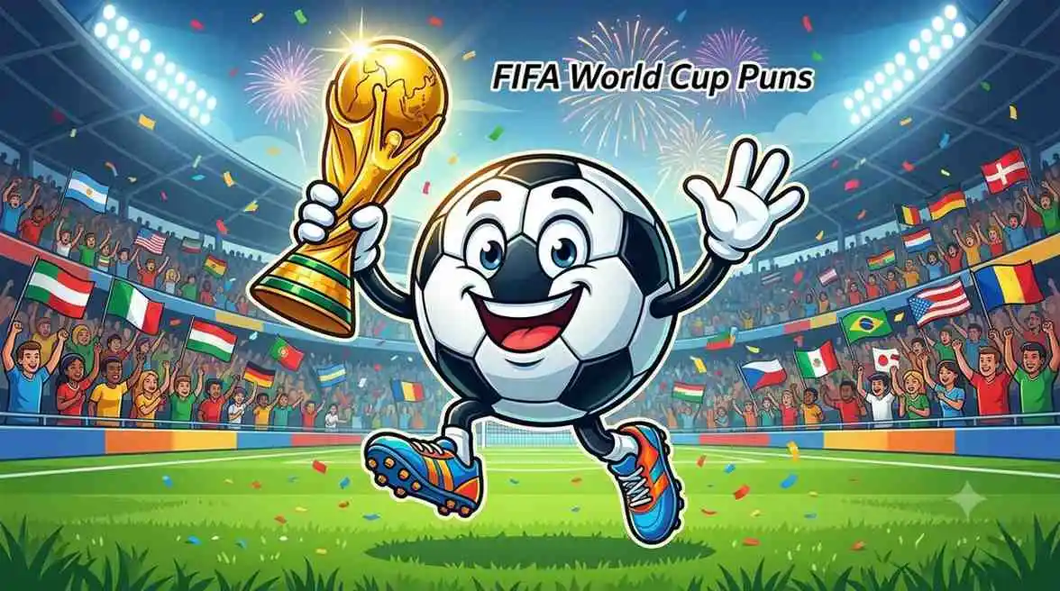 Happy soccer ball mascot