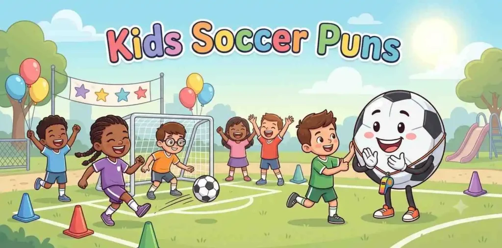 Kids playing happy soccer