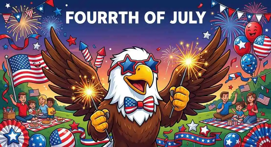 Funny patriotic Fourth of July celebration