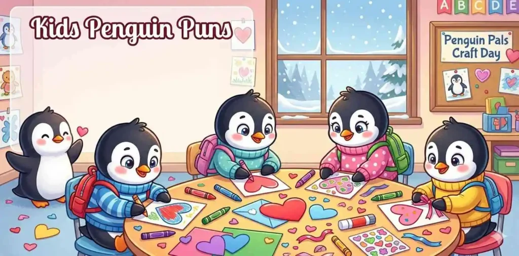 Penguin Valentines Puns for Kids