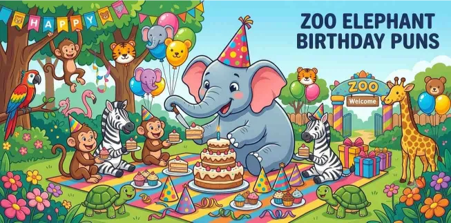 Zoo Elephant Birthday Puns 