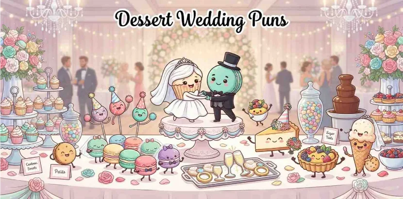 Happy dessert wedding celebration