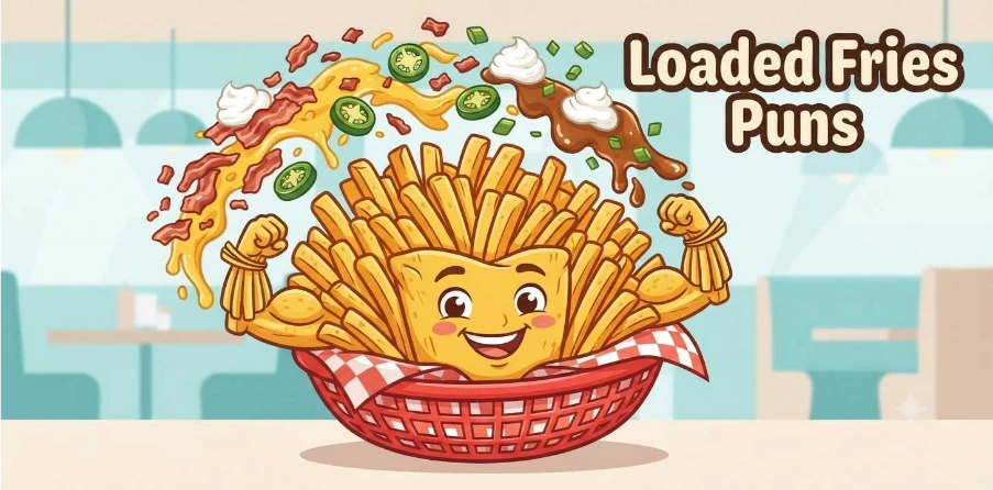Funny loaded fries with toppings     