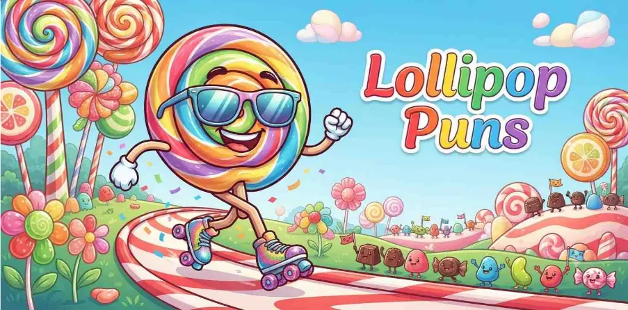 Funny Rainbow Lollipop Character Smiling