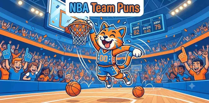 Funny basketball mascot making jokes