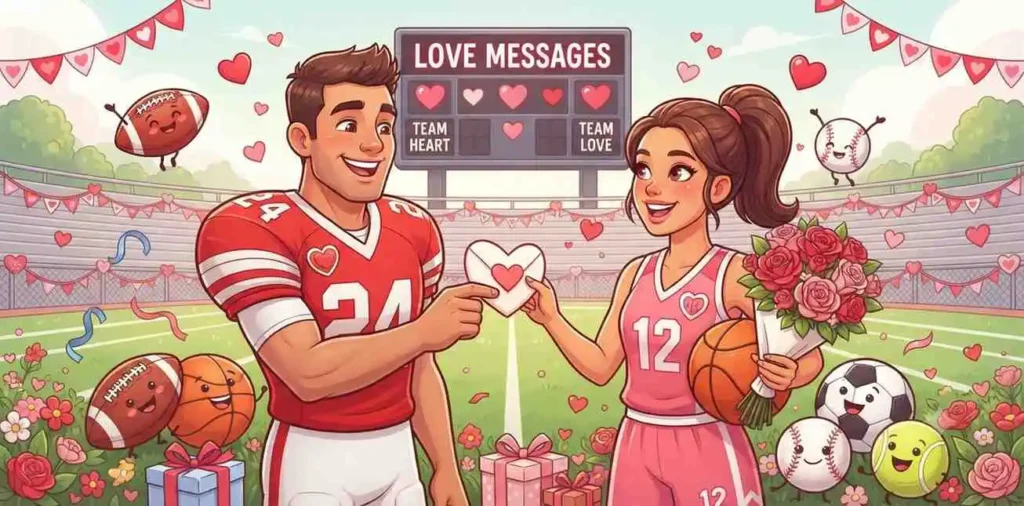 Romantic sports love notes