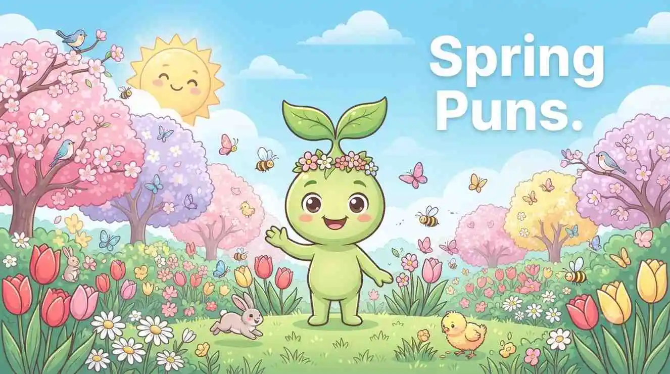 Happy spring garden scene