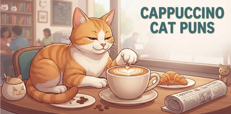 Cappuccino Cat Puns          