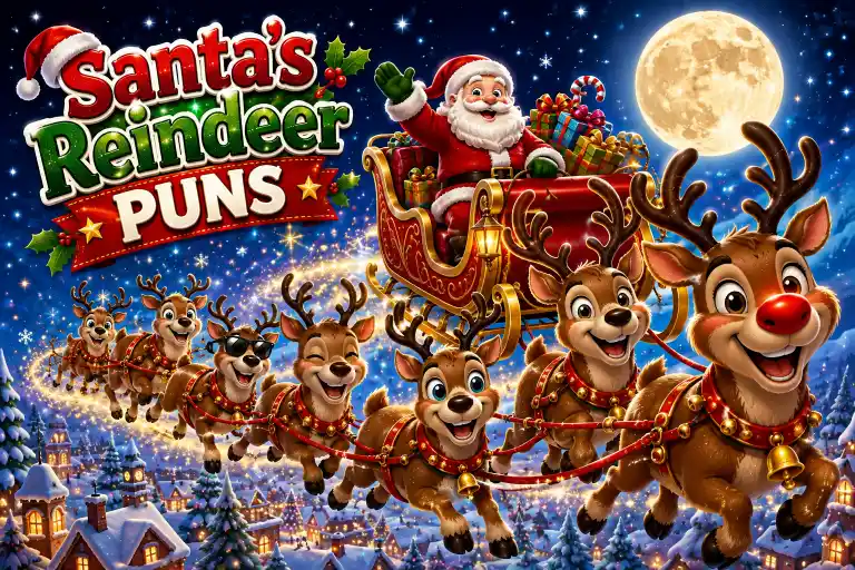Santa’s Reindeer Puns   