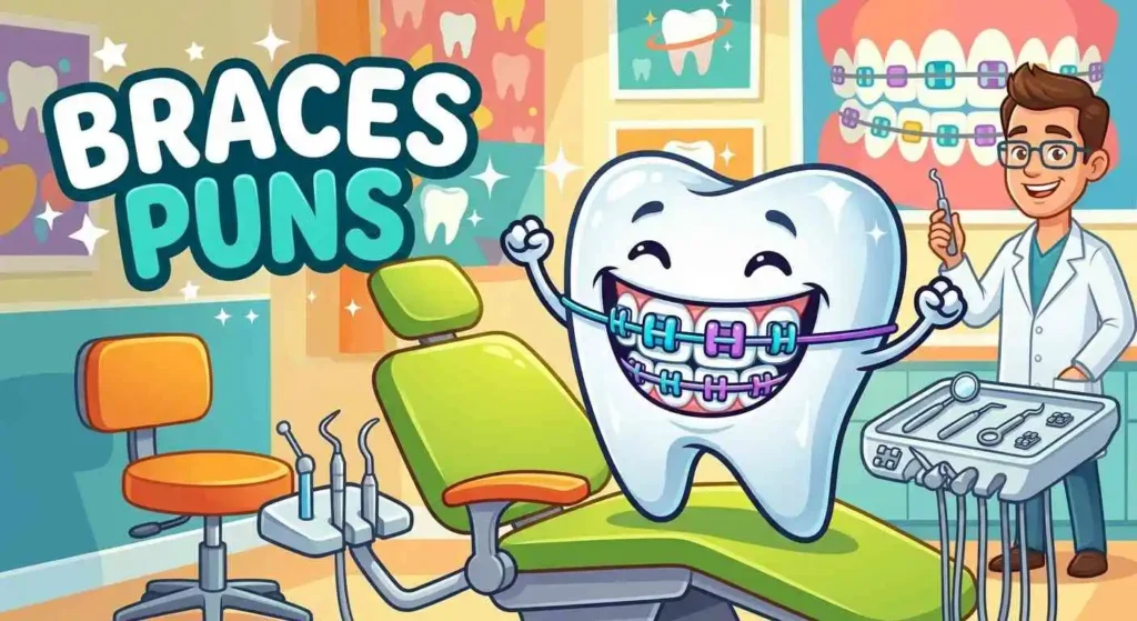 Funny braces and tooth