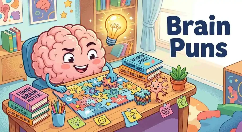 Funny brain solving puzzle