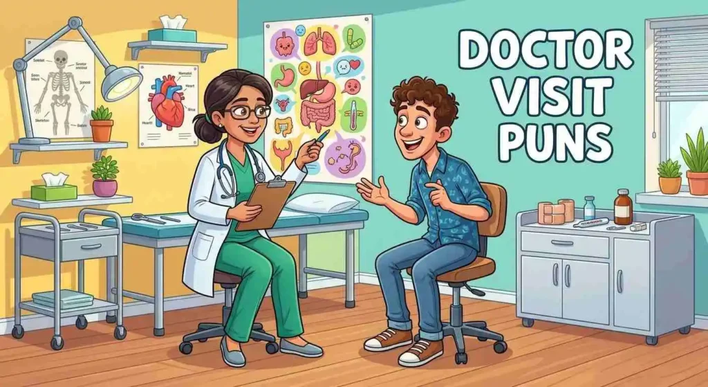 Funny patient visiting a docto