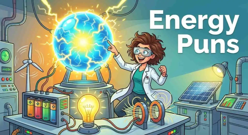 Funny character surrounded by energy