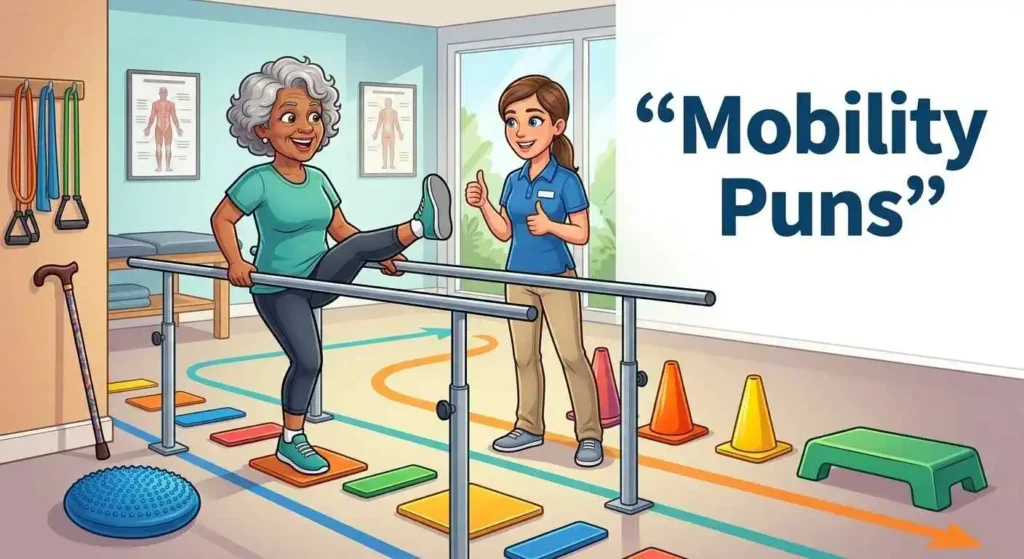 Funny mobility therapy scene