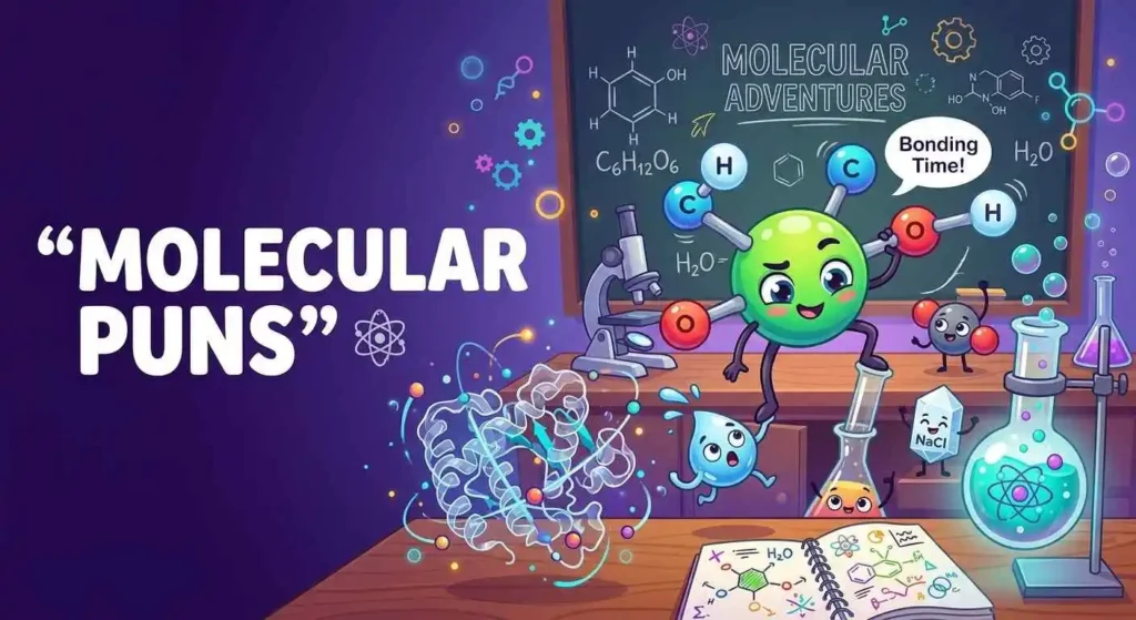 Playful molecular structure scene