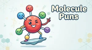 Funny molecule science illustration
