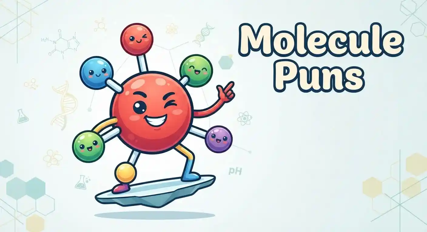 Funny molecule science illustration