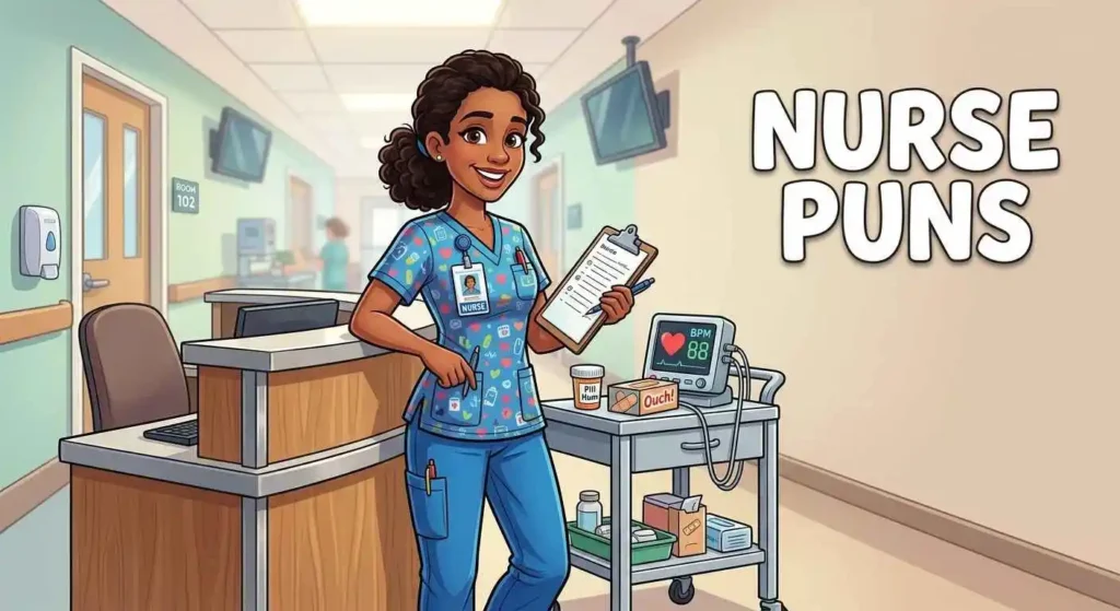 Funny nurse at hospital