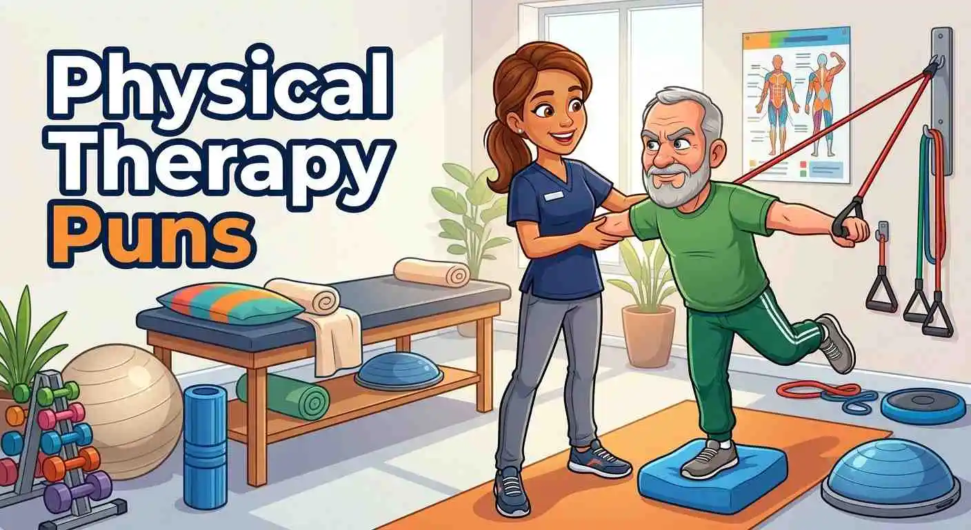 Funny physical therapy illustration