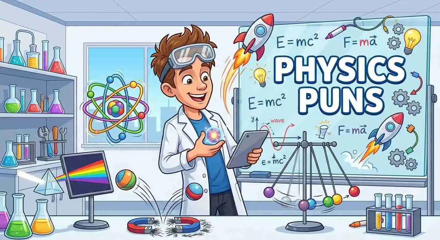 Funny physics experiment scene.