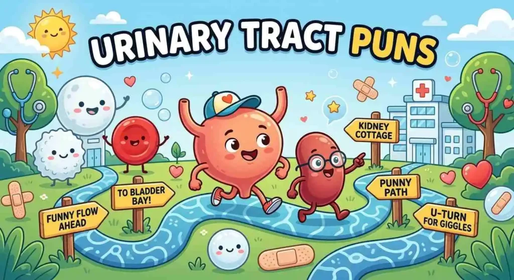 Funny urinary tract illustration